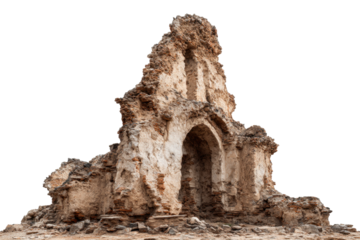 Ancient Church Ruin on Transparent Background