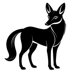 Dhole Silhouette Vector – Minimal Wildlife Illustration on White Background