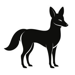 Dhole Silhouette Vector – Minimal Wildlife Illustration on White Background