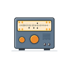 Fototapeta premium Vintage Electronic Equipment Vector Illustration with Dials and Analog Display