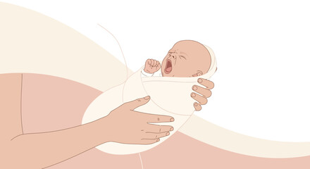 Delicate Embrace Depicts The Comforting Hold Of A Parent And Newborn Infant