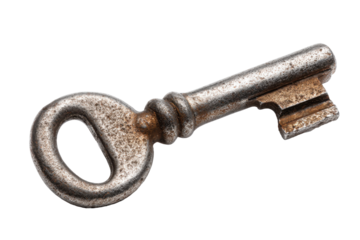 Vintage Skeleton Key Isolated on Transparent Background