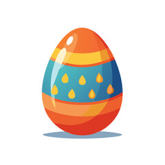 Colorful decorated Easter egg with striped pattern and unique droplet design for spring holiday celebration