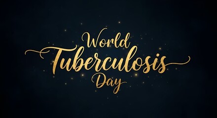 World tuberculosis day golden text design for awareness campaign and health promotion