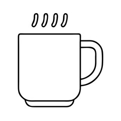 Vector art of coffee cup icon with steam, representing a hot beverage, relaxation, and a break time for office or home use