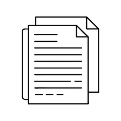 Illustration of multiple documents with folded corners, representing pages, sheets, or files with text and information