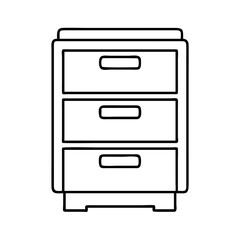 Vector art of three drawer cabinet is a useful piece of furniture for storage of documents and other items in the office or home