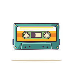 Fototapeta premium Vintage audio cassette tape illustration, isolated. Retro music recording.