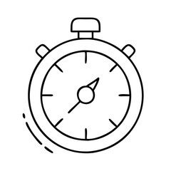 Vector art of stopwatch icon, a tool for measuring time with precision and accuracy, used in sports and time management