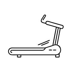 Vector art of a minimalist line art illustration of a treadmill for fitness and exercise, , ideal for gym and health concepts