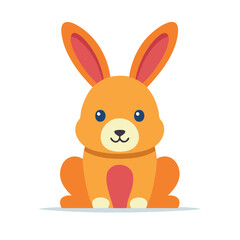 Obraz premium Cartoon illustration of orange bunny rabbit with big ears