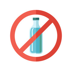 No Drinking Water Sign Illustration. Prohibition Against Drinking Bottled Water Vector Design