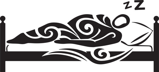 Abstract stylized vector illustration depicting sleep and bedwet
