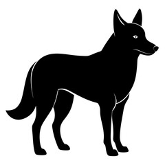 Minimal Dingo Vector Illustration – Black Silhouette