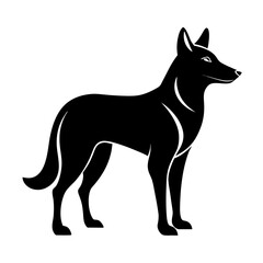 Minimal Dingo Vector Illustration – Black Silhouette