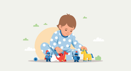 Child's Afternoon Playtime With Toy Figures Creating A Whimsical Scene Of Delight
