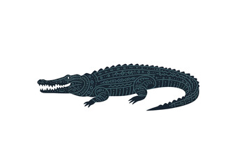 Naklejka premium Detailed Crocodile Illustration on White Background.
