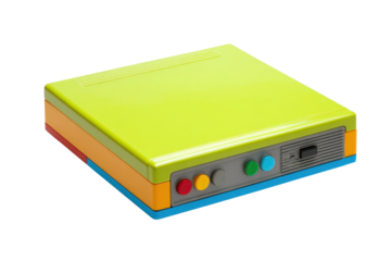 Colorful Retro Game Console on Transparent Background