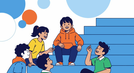 Cheerful Group Of Friends Sharing A Moment Of Laughter And Positive Vibes Together