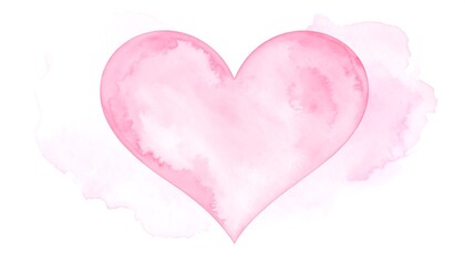Delicate Pink Watercolor Heart Illustration for Romantic Valentine's Day Design