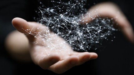Fototapeta premium Hands holding a digital network