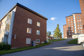 The old city center of Kiruna, Sweden, being demolished in autumn.