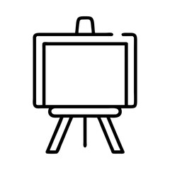 Easel icon. Professional artist's easel, a sturdy tool for creative painting and art display in a studio or gallery setting.