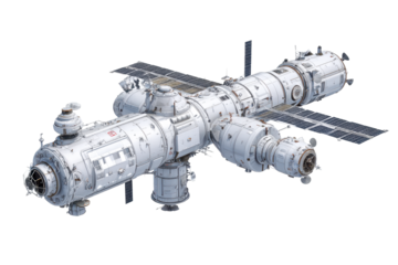 Commercial Space Station Module Render on Transparent Background