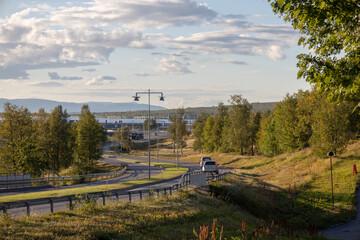 The old city center of Kiruna, Sweden, being demolished in autumn.