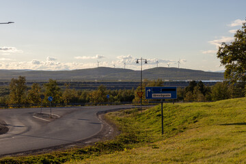 The old city center of Kiruna, Sweden, being demolished in autumn.