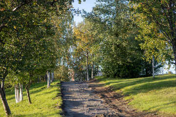 The old city center of Kiruna, Sweden, being demolished in autumn.