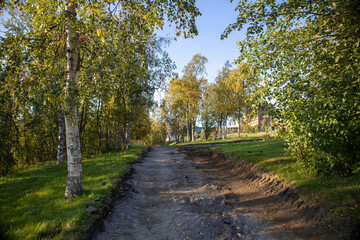 The old city center of Kiruna, Sweden, being demolished in autumn.