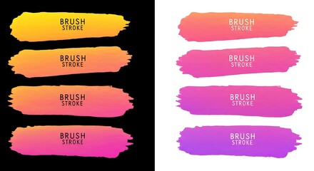 Colorful gradient brush stroke banners with text placeholders
