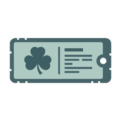 Lucky Clover Ticket: St Patricks Day Event Pass Illustration.