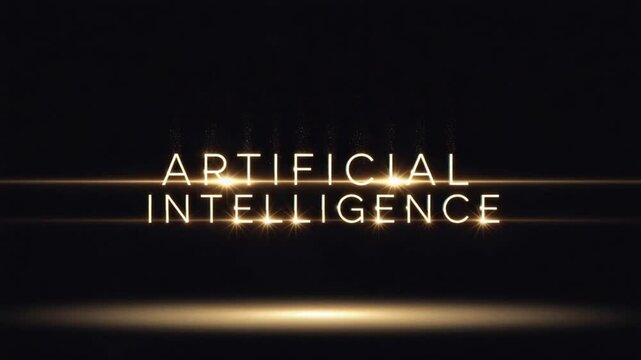 Golden Artificial Intelligence Cinematic Title Animation