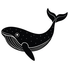unique whale silhouette vector illustration