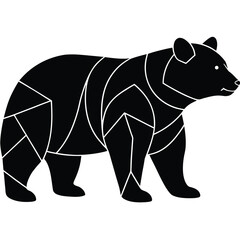 unique bear silhouette vector illustration