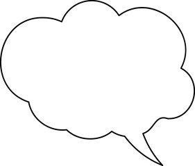 Line frame text speech bubble set. Line balloon design talk speech bubble frame. Text dialog balloon, simple doodle thinking cloud. Vector illustration or PNG