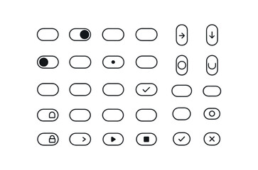 vector outline icons Toggle Switch (Basic) toggle icon toggle on toggle off toggle left toggle right toggle up toggle down toggle open toggle closed toggle active toggle inactive toggle.