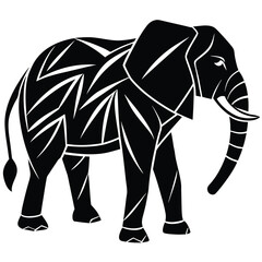 unique elephant silhouette vector illustration