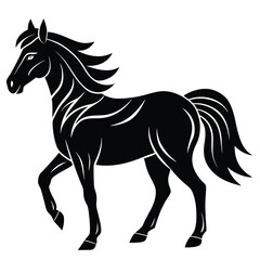 unique horse silhouette vector illustration