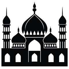 unique mosque silhouette vector illustration