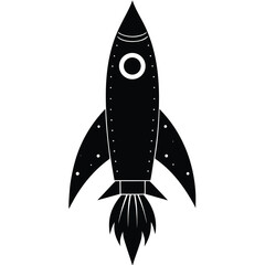 unique rocket silhouette vector illustration