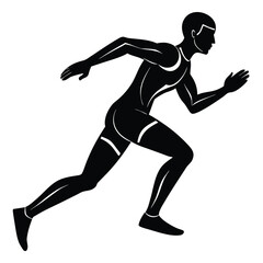 unique runner silhouette vector illustration