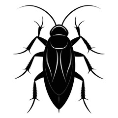 Simple Discoid Cockroach Vector Illustration – Black Silhouette