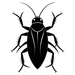 Simple Discoid Cockroach Vector Illustration – Black Silhouette