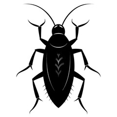 Simple Discoid Cockroach Vector Illustration – Black Silhouette