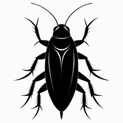 Simple Discoid Cockroach Vector Illustration – Black Silhouette