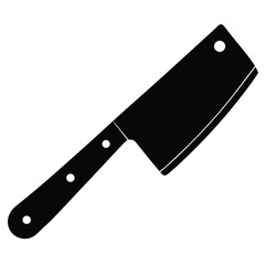 Meat Cleaver With Wooden Handle Icon