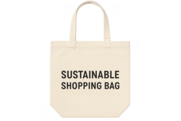 Sustainable Shopping Bag Promoting Eco Friendly Practices on Transparent Background